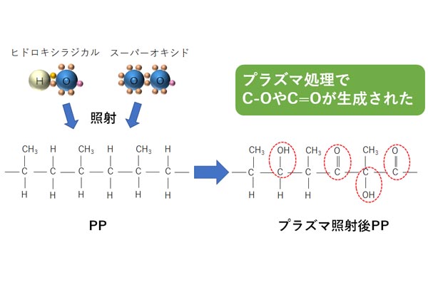 ヒドロキシラジカルとスーパーオキシドによるPPの表面改質